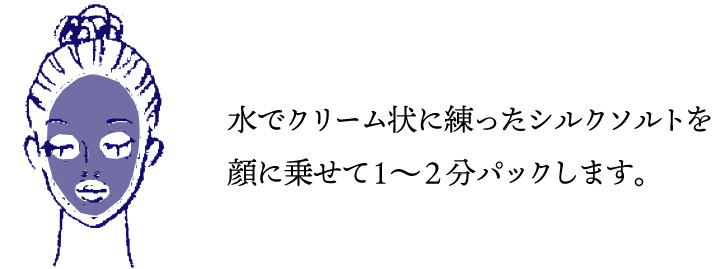 顔に乗せて1〜2分パック